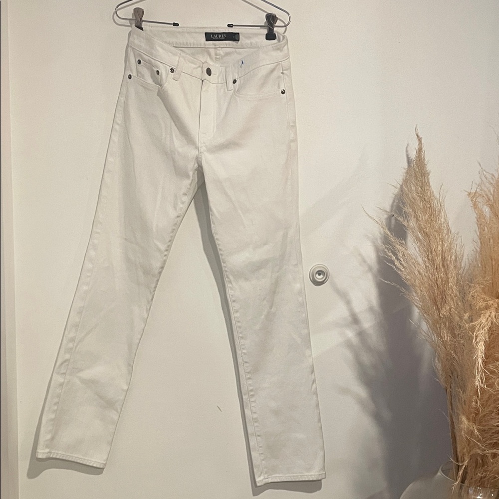 Ralph Lauren Mid-Rise Straight Jean Classic White Sz 2 B121